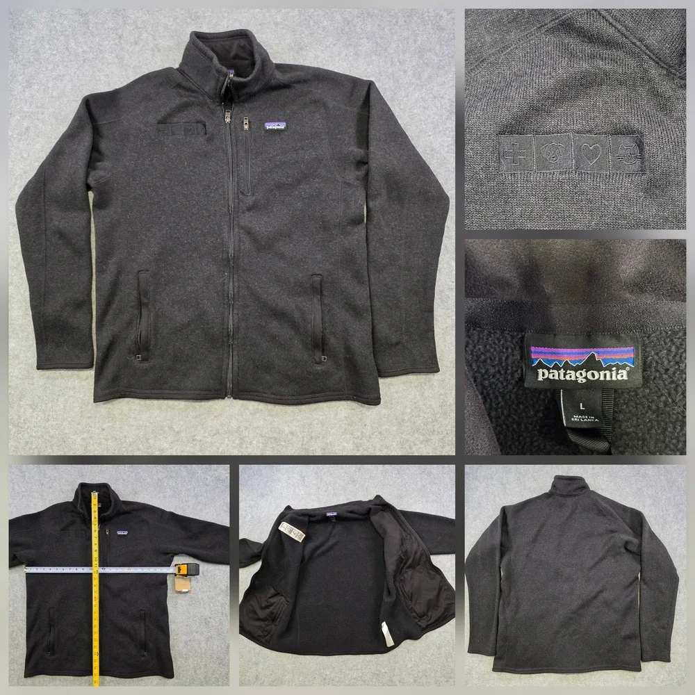 Patagonia Better Sweater Jacket Mens Large Black Full Zip Fleece Veterinarian